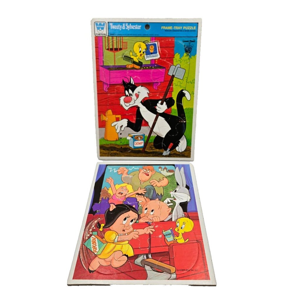 Frame-Tray Puzzle Tweety & Sylvester Looney Tunes Warner Bros 1977 1978 Vintage